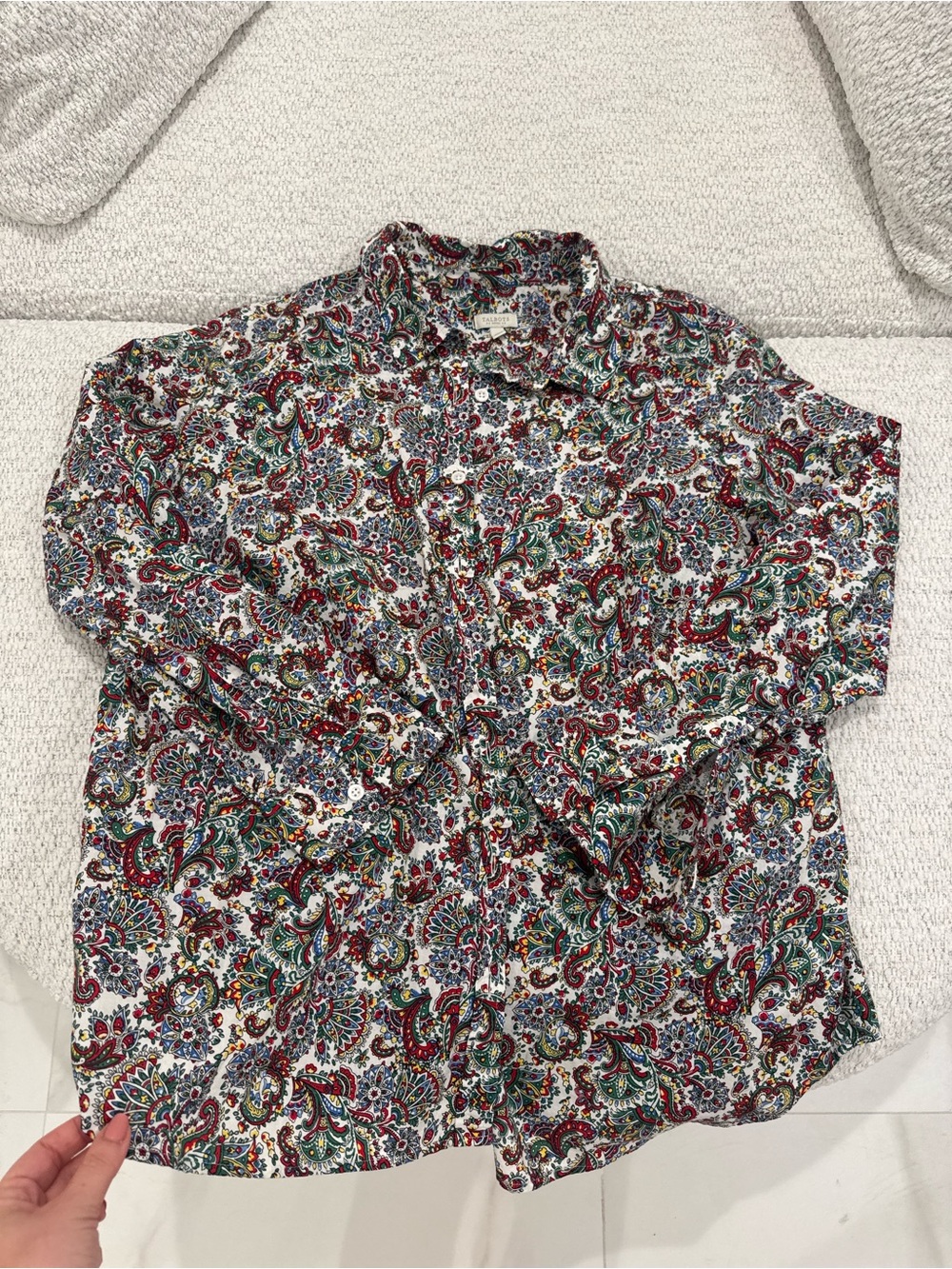 Talbots Plus Size Printed Button Down Shirt Top